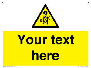 Custom warning RF radiation transmitter